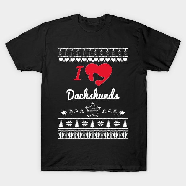 Merry Christmas DACHSHUNDS T-Shirt by bryanwilly